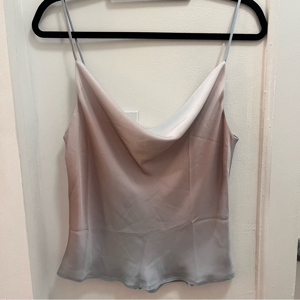 Aritzia Babaton pink/blue ombré cowl neck top size M